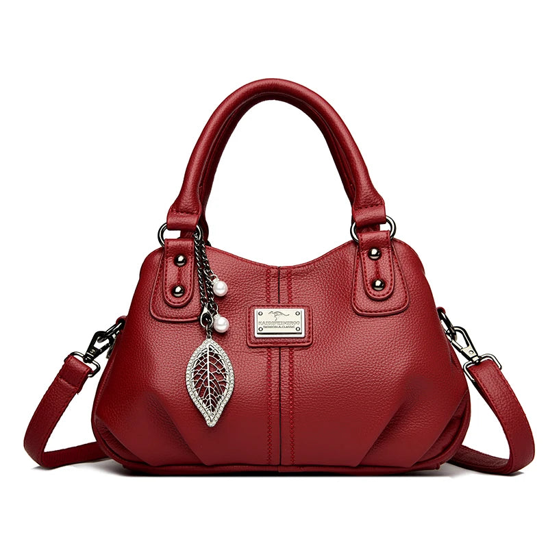 2024 New 3-layer Large Capacity Women Tote Bag Fashion Women's Trendy Shoulder Bags High Quality Soft Leather Female Handbag Sac