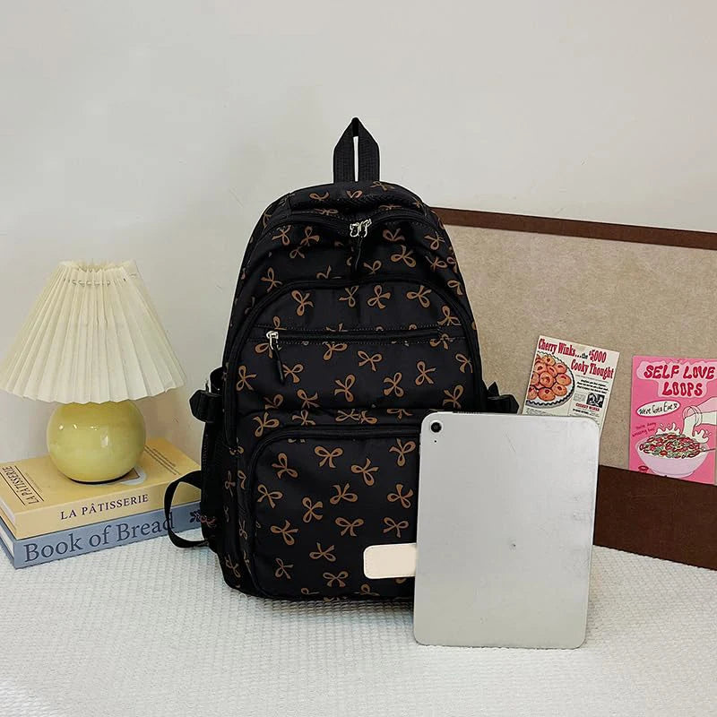 Backpack for Girl Cute Backpack Bow Full Travel Bags Lightweight Backpack Class Bags for Girl High School Students School Bag