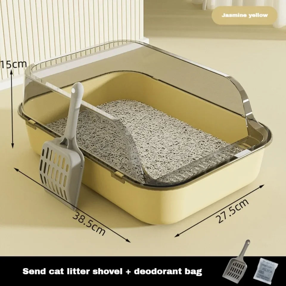 Cat Litter Box Kitty Sandbox cat bathroom Semi Closed Cleaning Basin Supplies Pet Toilet Kitten Tray Bedpan Accessories Supplies
