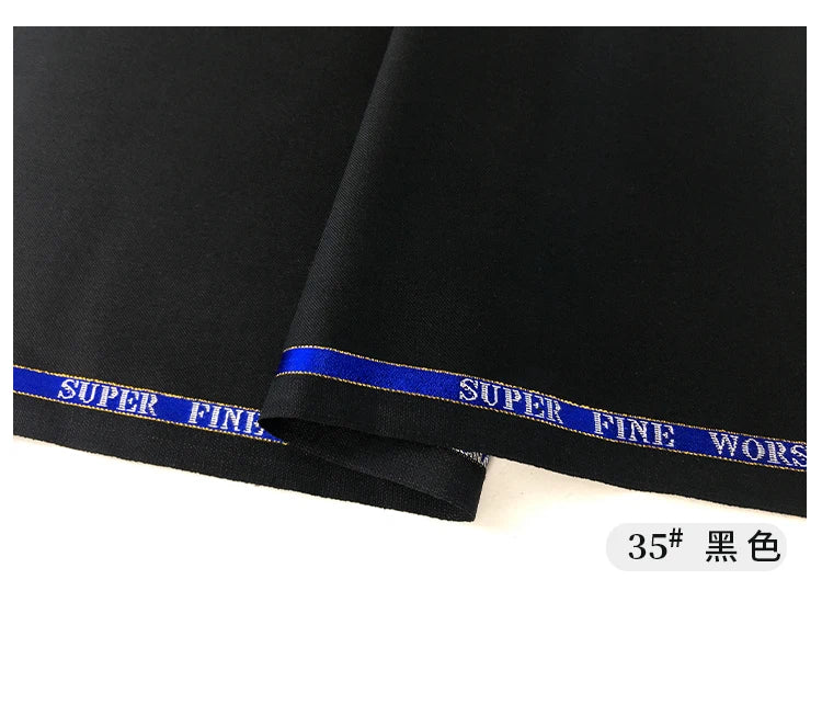 High Count 50% Worsted Wool Fabric For Suits Sewing Blazer Vest Pants Coat DIY High End 280g/m Serge Cloth Material 50X150cm