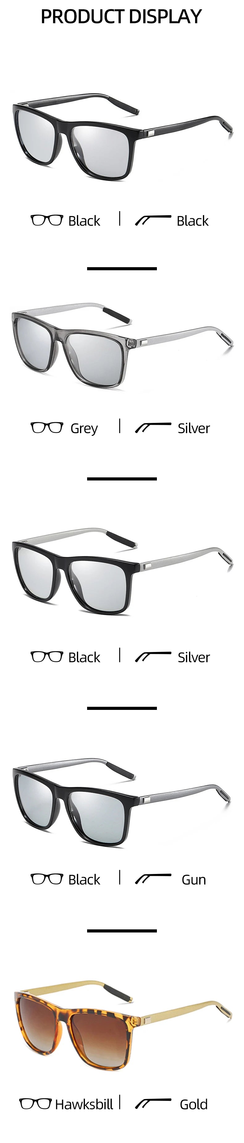 Begreat Photochromic Polarized Sunglasses Men Square Classic Men Chameleon Glasses Male Sun Glasses Driving Eyewear