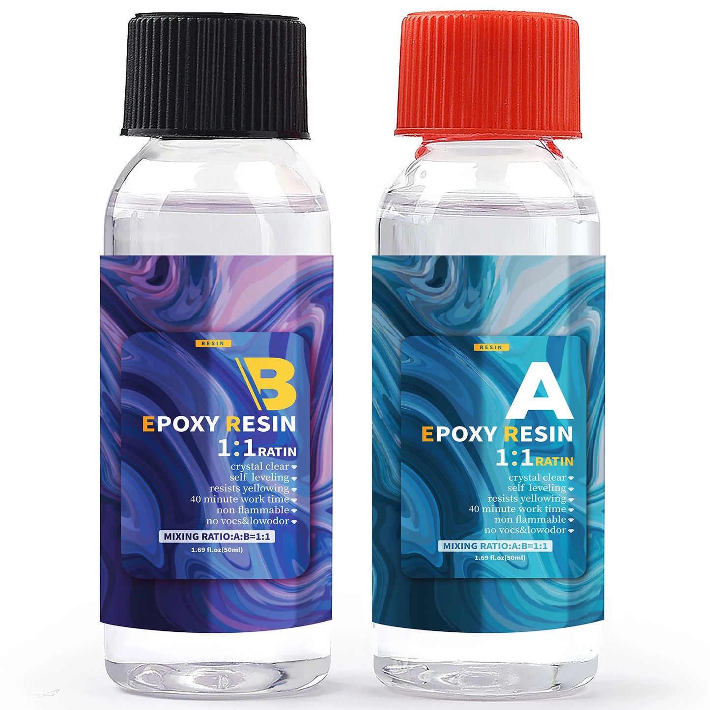 Epoxy Resin Kit, 1:1 Ratio, Crystal Clear, High Gloss Finish, Bubble-Free, Odorless, Non-Toxic, Non-Flammable With Gloves, Stic