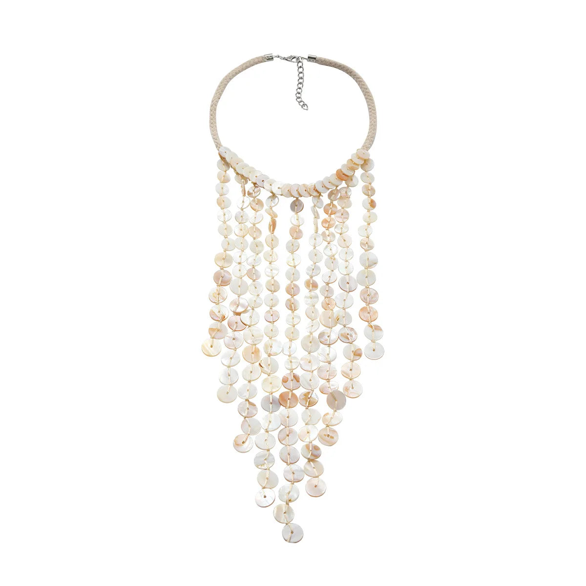 Multi-Layered Necklace Beach Vacation Style Hand-Woven Shell Tassels Simple and Fashionable for Women Accessory Party Gift
