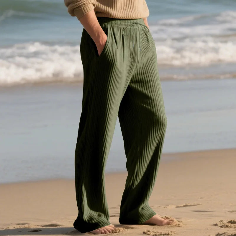 European and American Independent Station Men's Casual Trousers Loose Straight Pants Pit Strips Jacquard Wide Leg Pants