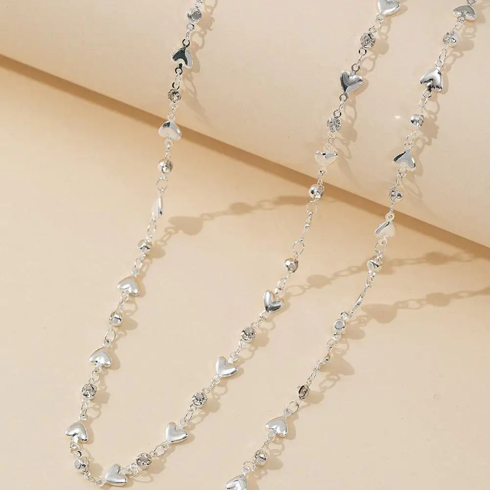 Long Y-Shaped Necklace for Women Bohemian Colorful Glass Metal Collarbone Chain Tassel Clavicle Choker Body Jewelry Gifts