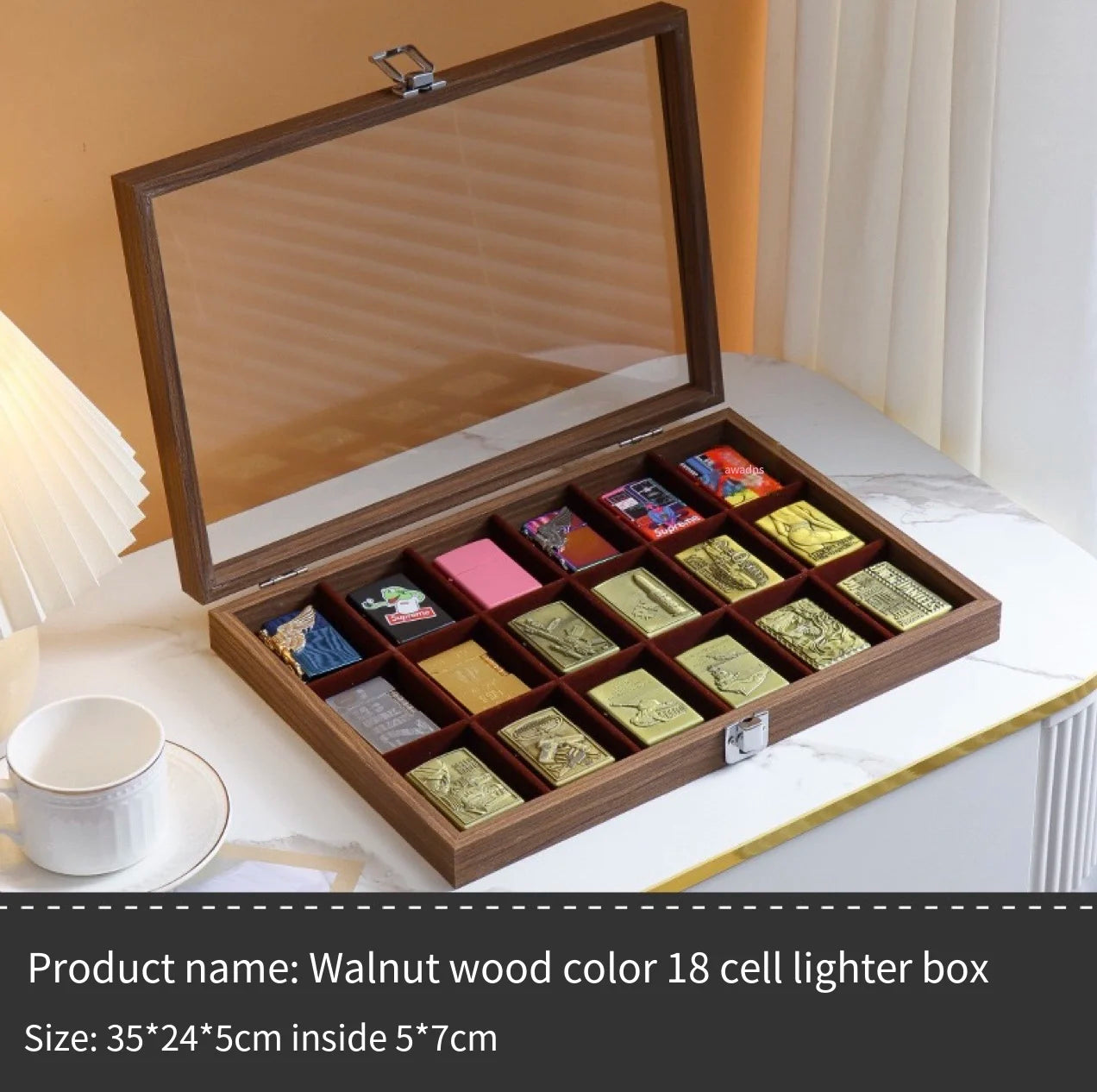 Lighter Storage Box Lighter Holder Display Box Windproof Lighter Display Stand Transparent With Lid Dustproof Large Capacity