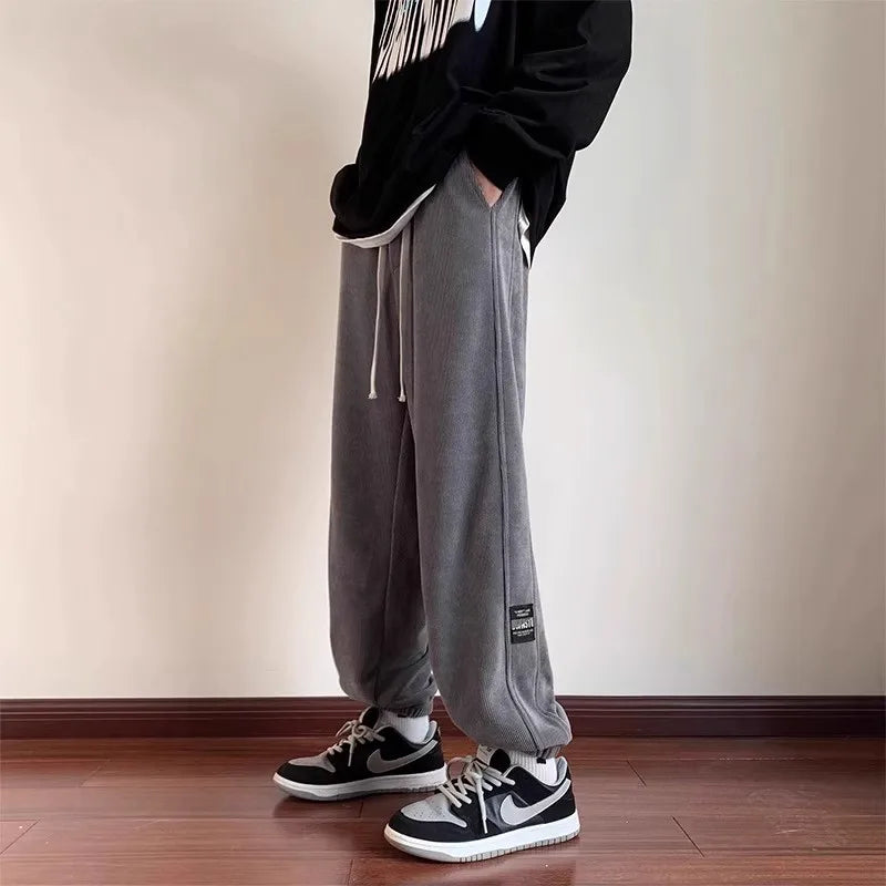 2025 New Men's Corduroy Casual Pants Autumn Winter Wear Resistant Dirt Proof Loose Fit Sport Style Trousers for Working