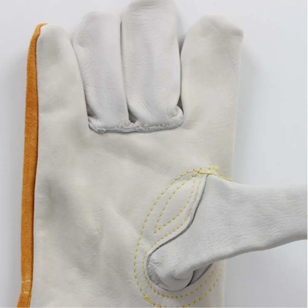 1 Pair Security Protection Welding Gloves Safety Labor Protection Leather Work Gloves Soft Leather Heat Resistant