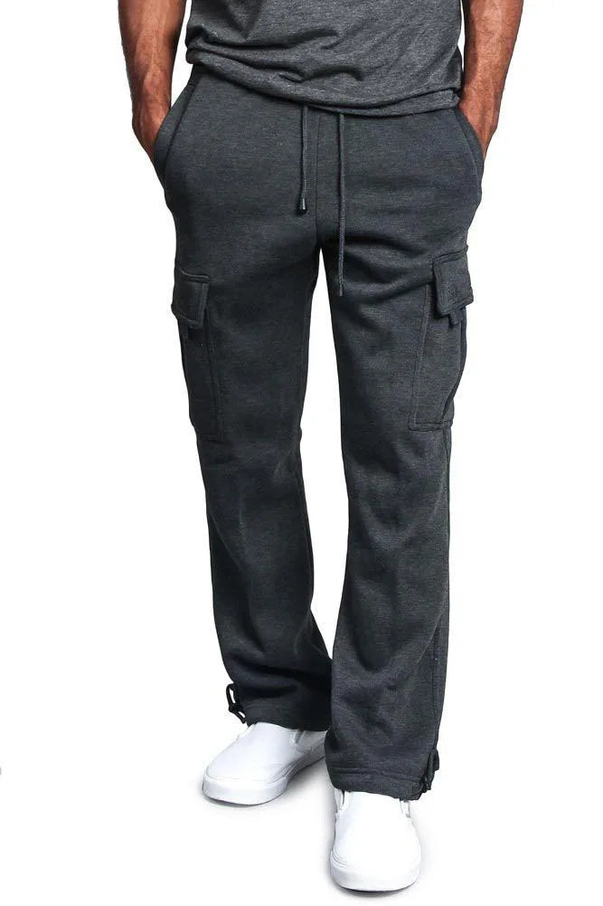 Spring and Autumn New Men's Sports Leisure Trousers Multi-pocket Loose Solid Color Cargo Work Pants Streetwear Men Pants