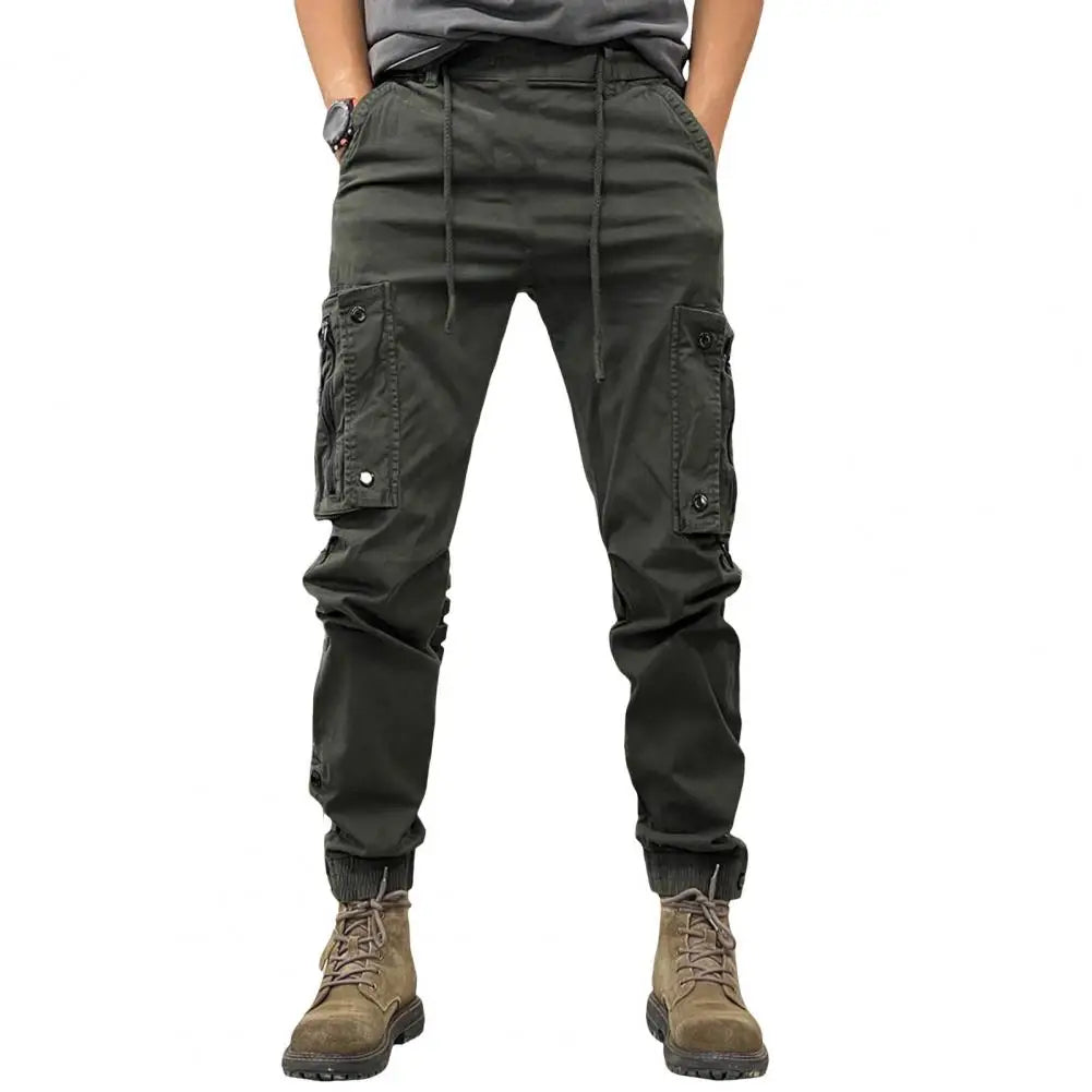 Cargo Pants for Mens Elastic Casual Trousers Zipper Multi Pocket Joggers Male Trousers Work Pants Jogging Pants