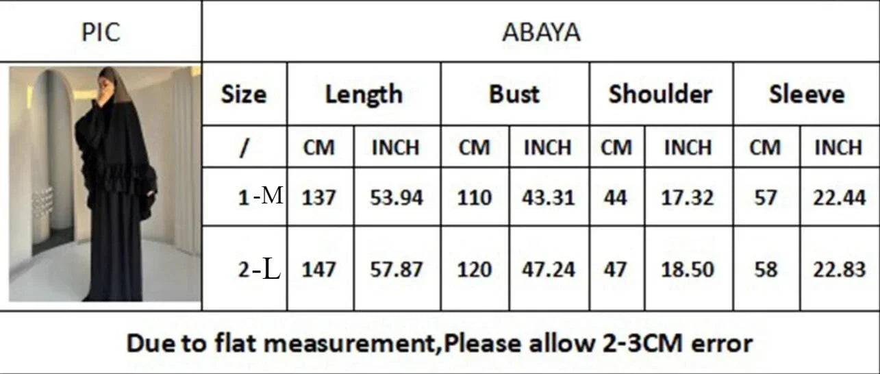 Muslim Dresses Hijab 2 Piece Sets Women Prayer Garment Modest Abayas Headscarf Ramadan Kaftan Islam Vestidos Arab Long Robe Suit