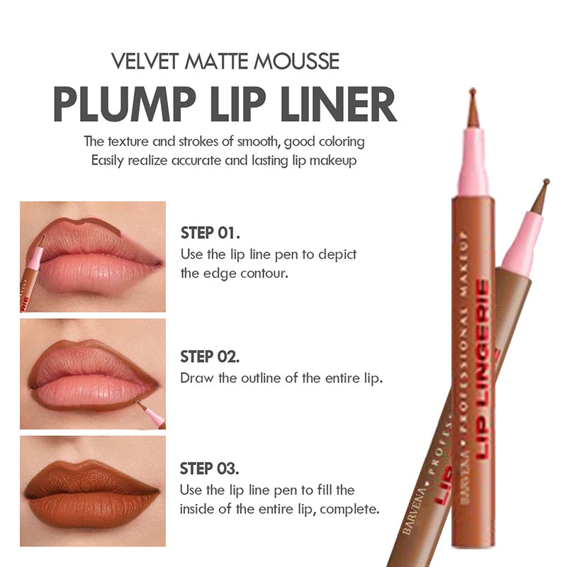 12 color matte lipliner lipstick lip pencil long-lasting waterproof, sweat proof, non dry cosmetics women's cosmetic pen