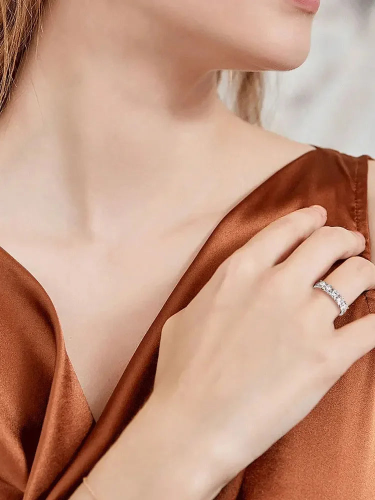 925 Sterling Silver Round Zircon Shiny Gorgeous Rings For Women Engagement Wedding High Quality Fine Jewelry