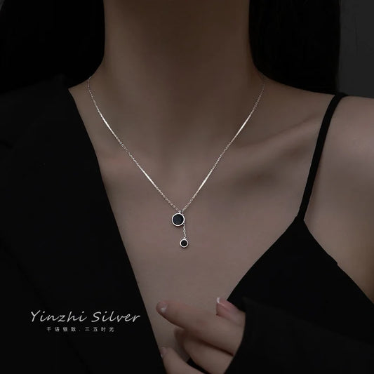 Popular 925 Sterling Silver Fashion Round Necklace For Women Fine Jewelry Wedding Party Birthday Gift