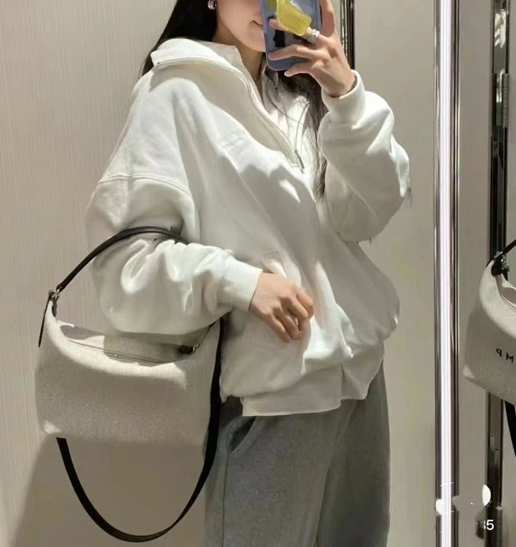Ladies' canvas hand-held shoulder bag, fashionable and simple crossbody mini bag