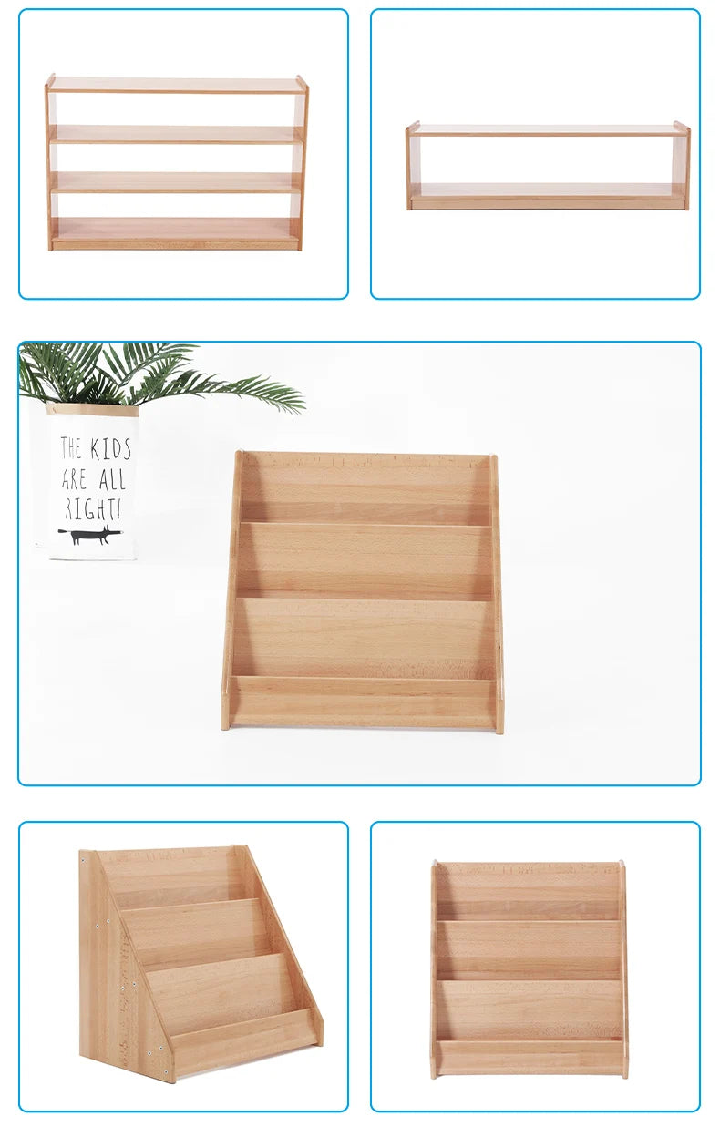 Montessori Furniture Kids Beachwood Shelf/ Cabinet/ Table/ Rug Stand/ Cupboard Materials for Kindergarten Childcare Center