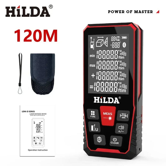 HILDA Laser Distance 100M/120M Rangefinder profesional meter laser range finder Ruler Test Tool