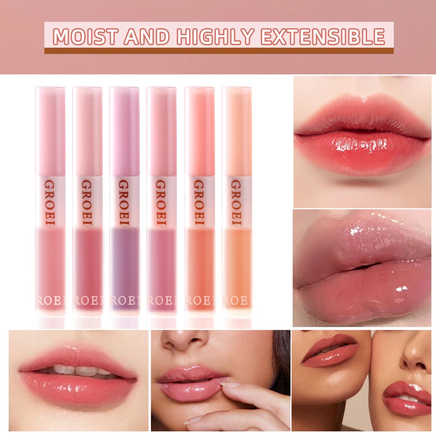 Glitter Lipstick Moisturizing Crystal Jelly Pearlescent Lip  Change Transparent Plumper Gloss  Balm ColorTint Cosmetic Lip Gloss