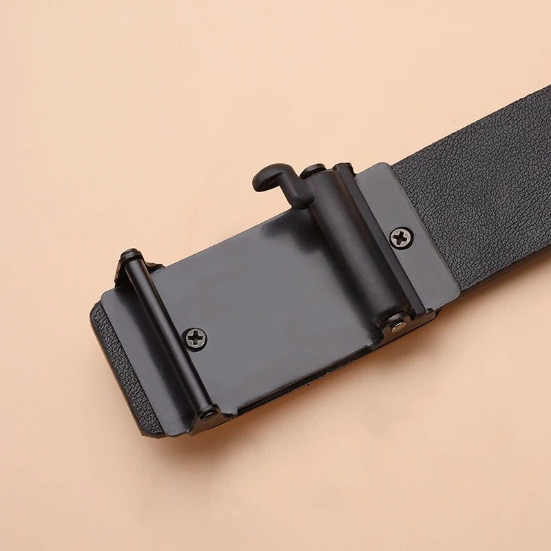The new buckle toothless automatic buckle belt men's casual style business all-match waist belt personality youth trendy pants