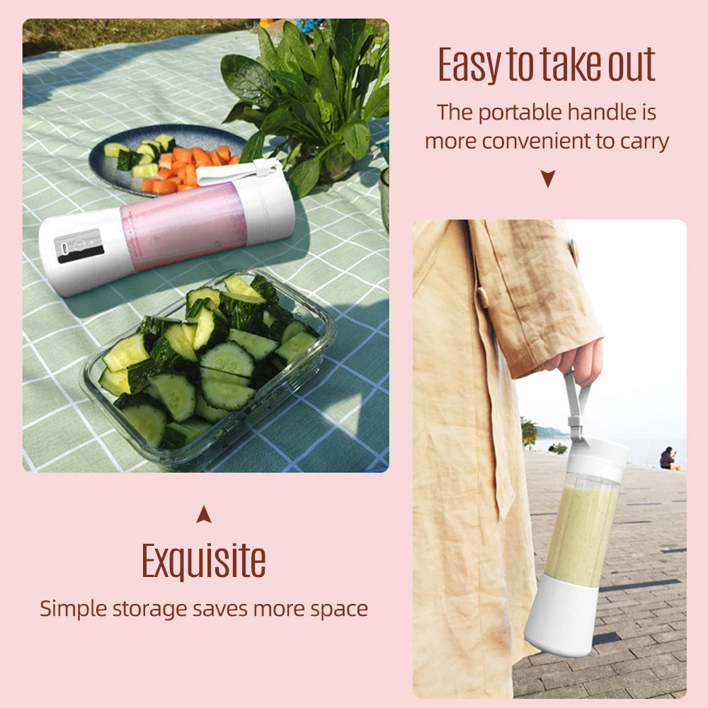 Mini Portable Blender for Smoothies Fresh Juice Fruit Juicer Mixer Cup with Rechargeable 2000mAh USB Blenders for Kitchen