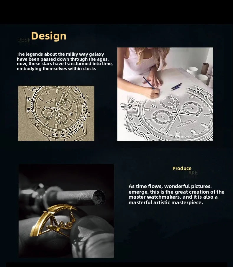 Fully automatic mechanical watch, business-style, luminescent, waterproof, men's mechanical watch, sapphire crystal glass mirror
