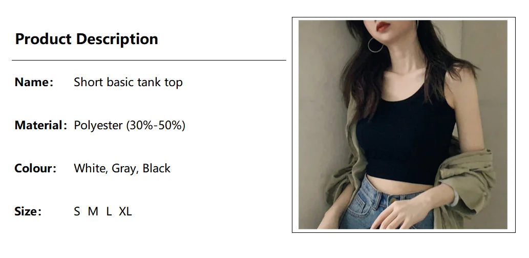 Summer Crop Sexy Tops Women 2022 Women Y2k Aesthetic Clothes Sleeveless Short Vests White Black Grey Korean Harajuku Tank Top