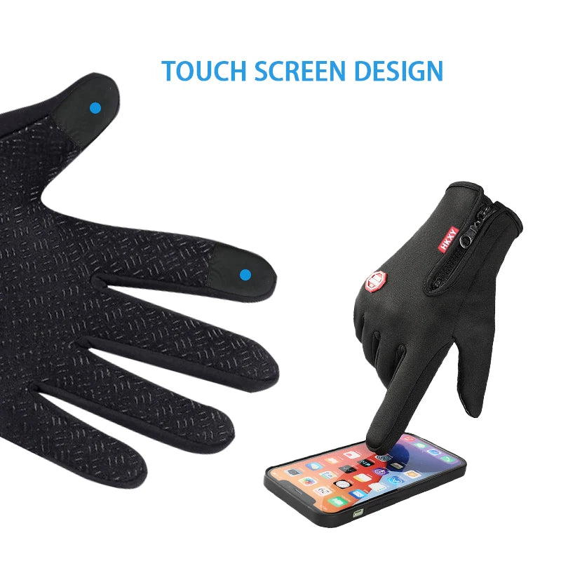 Outdoor Warm Gloves Autumn Winter Thermal Sport Cycling Running Bicycle Ski Gloves for Camping Hiking Motorcycle Gloves MenWomen