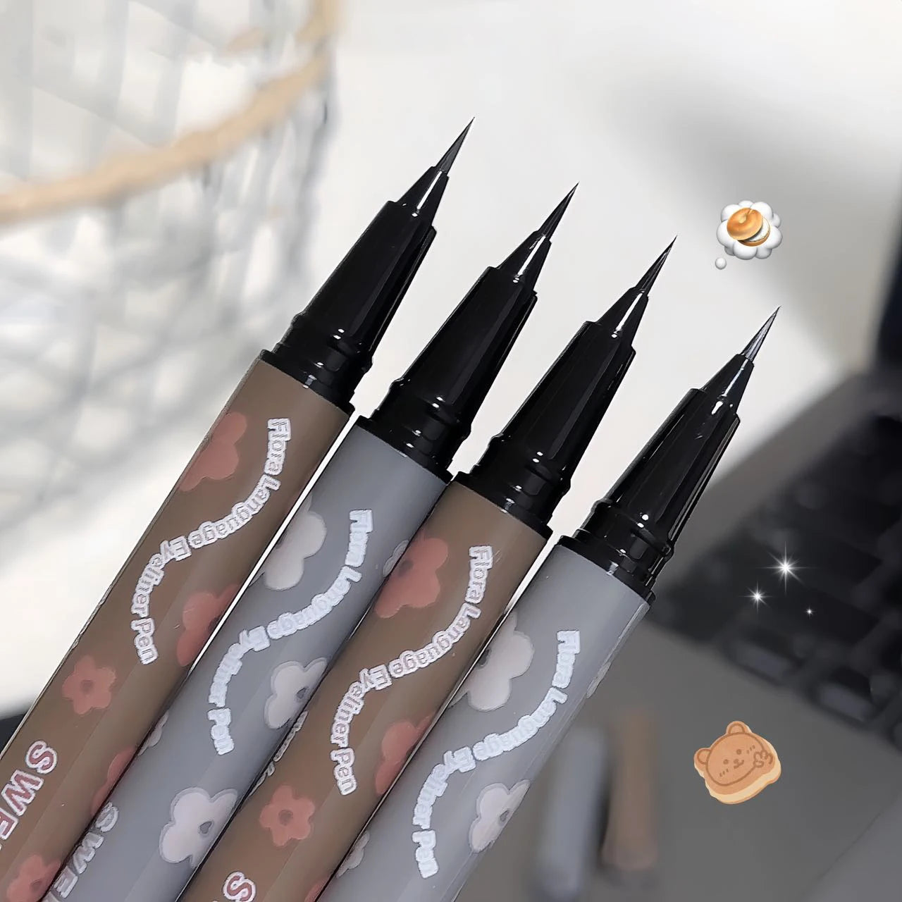 SWEETMINT Eyeliner Pen Quick Dry Liquid Eye Liner Easy To Draw Ultra-fine Lying Silkworm Pencil Black Brown Lower Eyelash Makeup