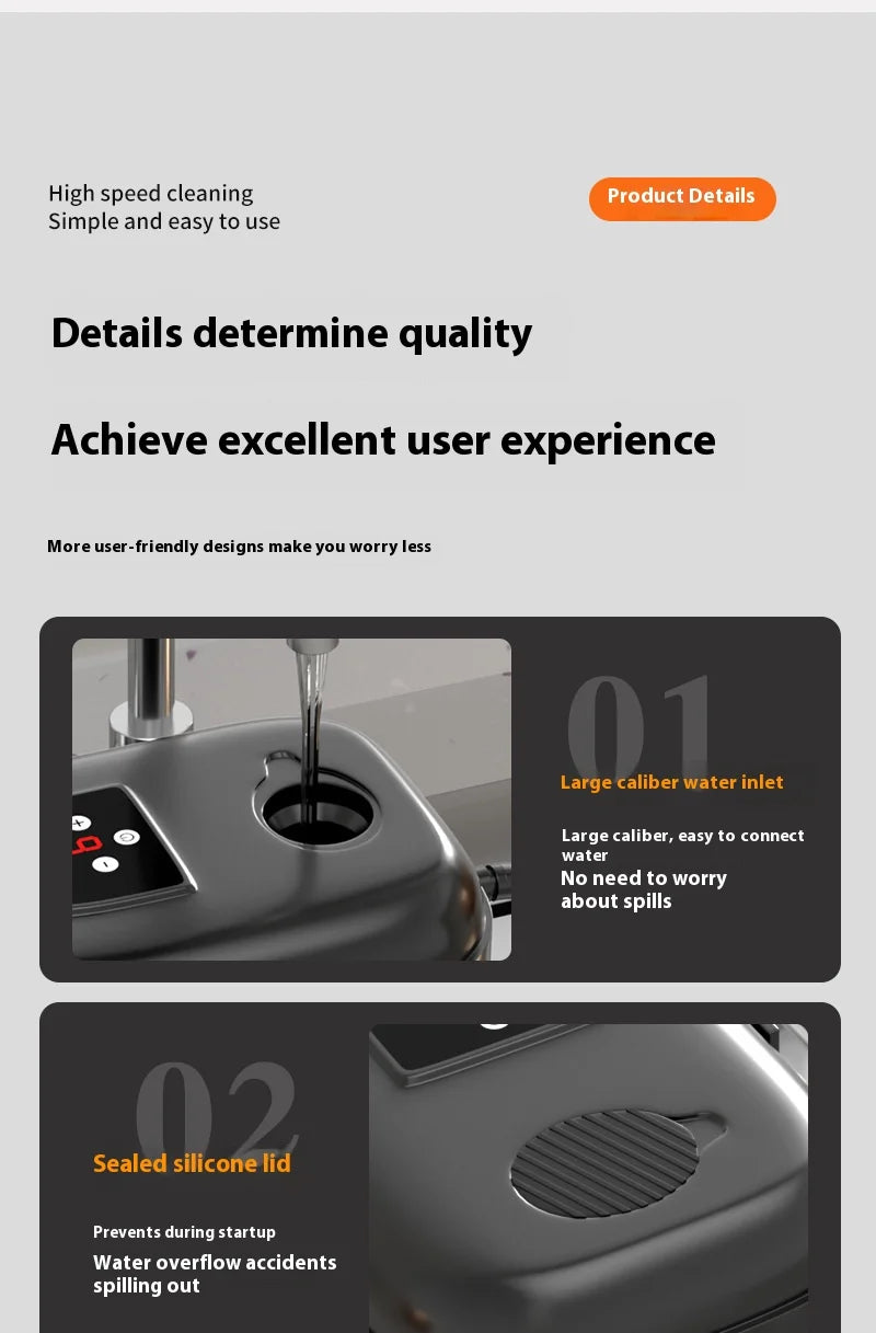 HOMEFISH 2500W Handhled Steam Cleaner High Pressure and Temperature For Household Kitchen Hood Car Smart Jet Washer