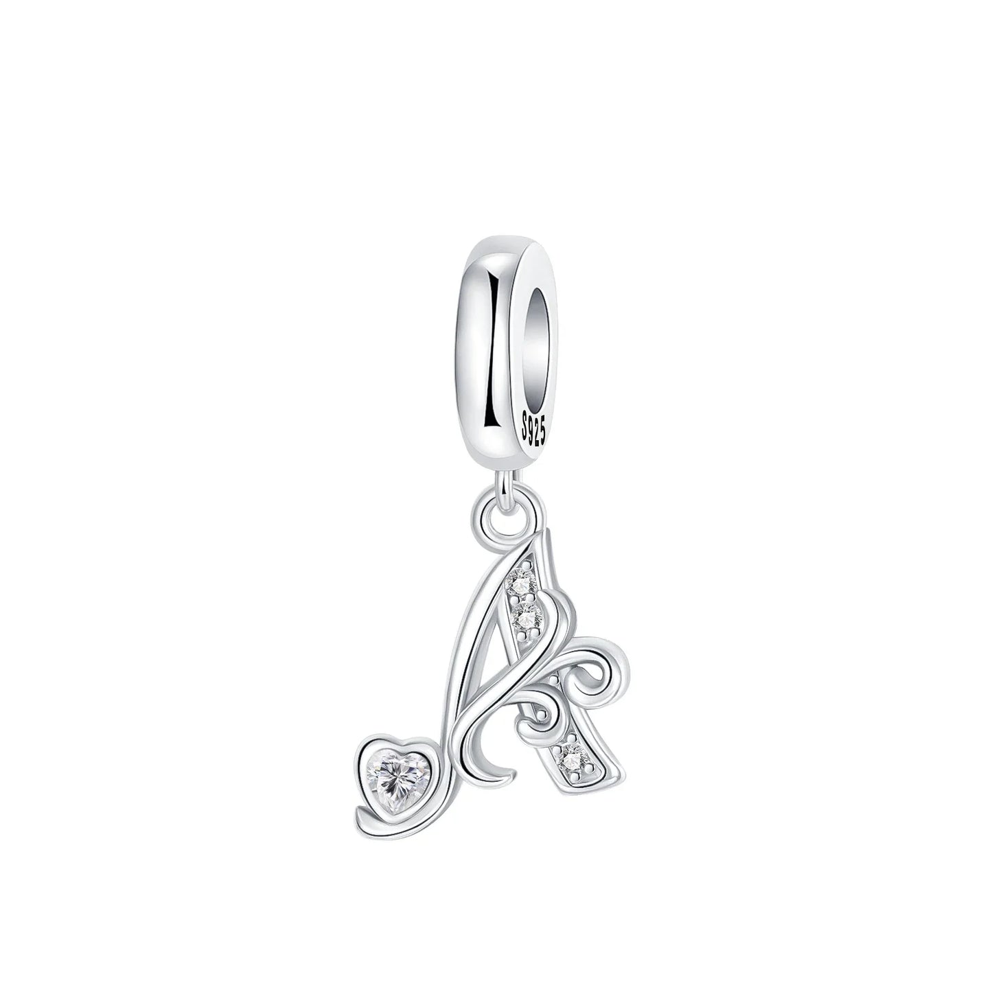 925 Sterling Silver Full series of A-Z letters pendant Charms For Original  Bracelet Charm Necklace Diy Female Jewelry