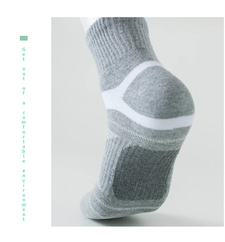 3/5/6 Pairs  Cotton Outdoor Sports Socks, Sweat Absorbing and Odor Resistant Cotton Running Basketball Socks, Trendy Socks