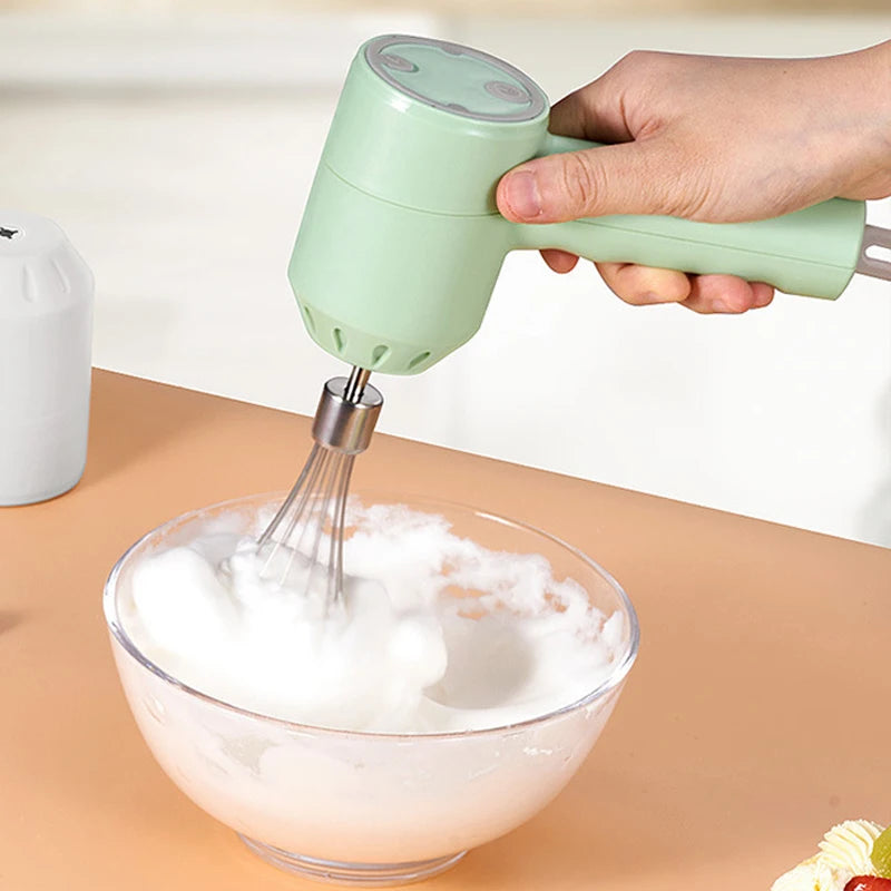 Portable Electric Food Mixer Wireless Hand Blender 3 Gear Speeds High Power Dough Blender Egg Beater Baking Kitchen Mixer Tools