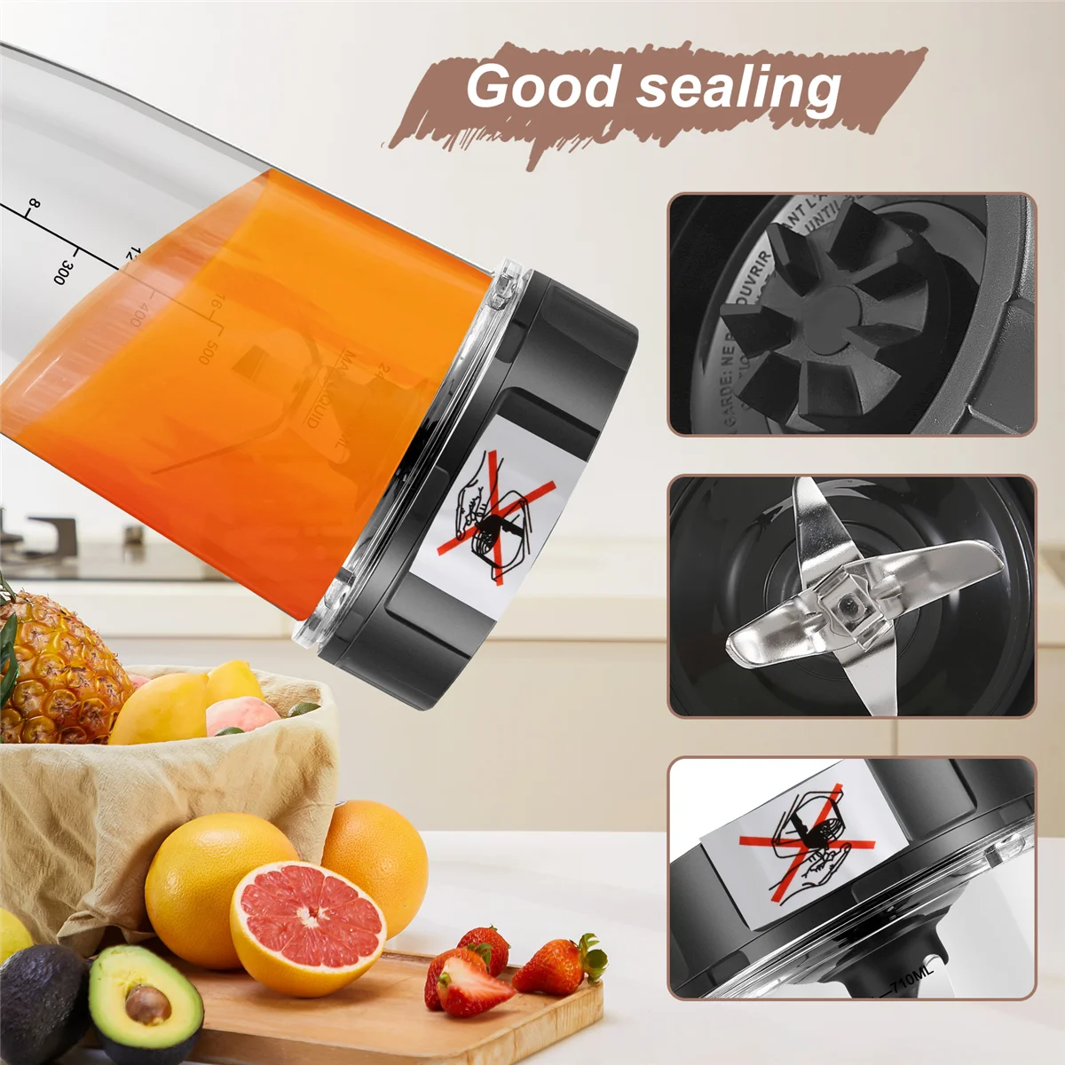 Blender Replacement Parts for Ninja, 24Oz Cup 7 Fins Extractor Blade, for Nutri Ninja Auto IQ BN801 SS101 BL480-30 BL641A52Q