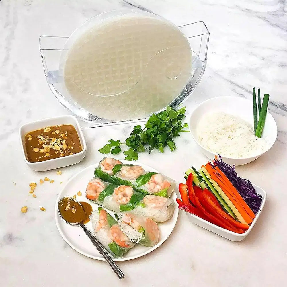 NEW High-end Rice Paper Wrappers Spring Roll Water Bowl Rice Paper Water Holder Vietnamese Pie Crust Box Creative Kitchen Tools