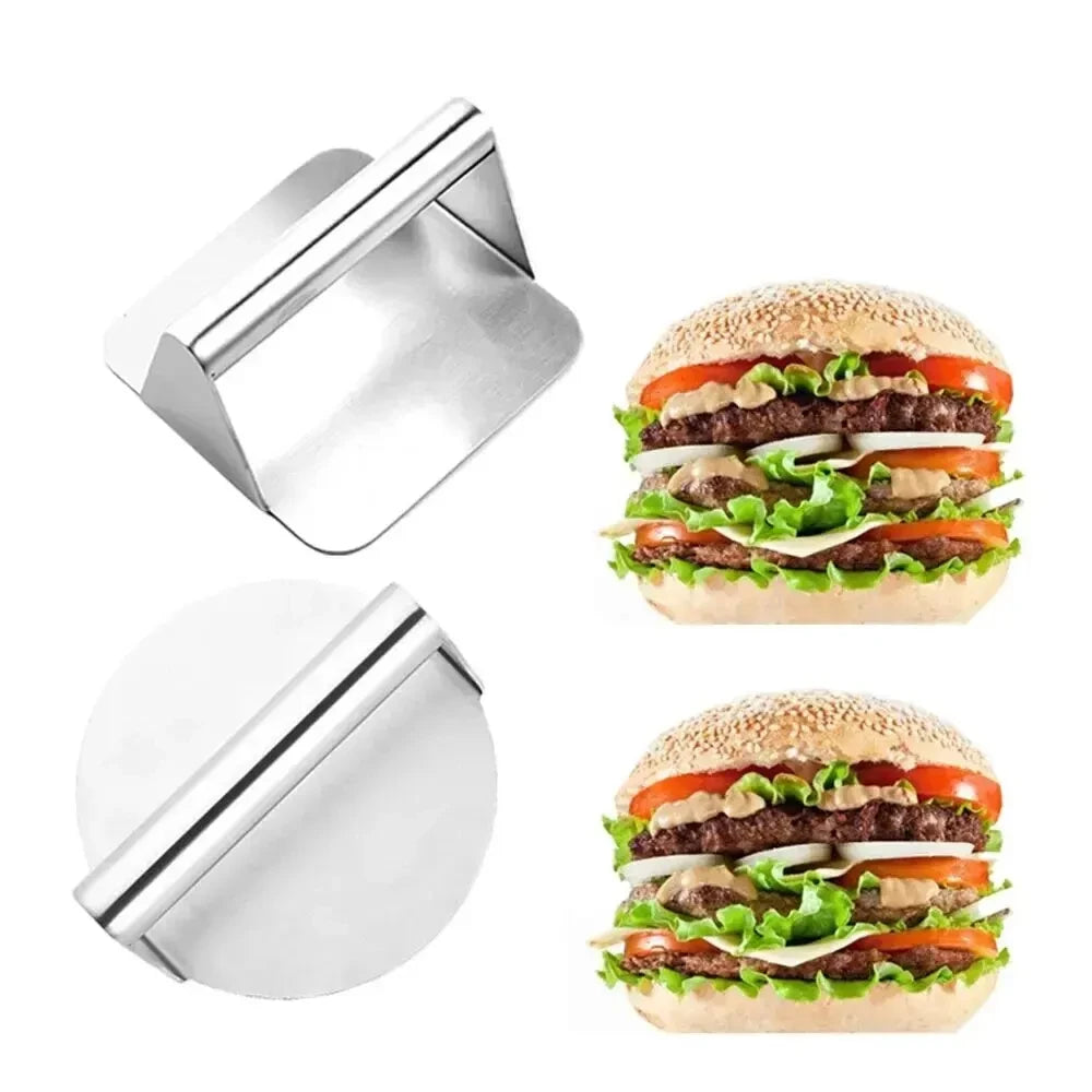 1pc Stainless Steel Hamburger Press - Meat Press for Hamburg/Meat Pie Making, Kitchen Gadgets & Cooking Accessories
