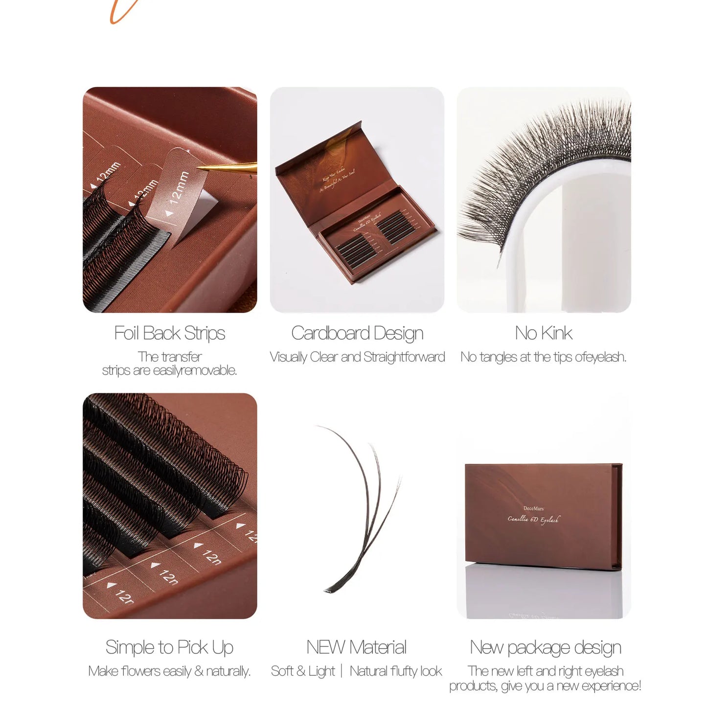 DeceMars  Camellia 6D Eyelash Extensions Flying Eyelash