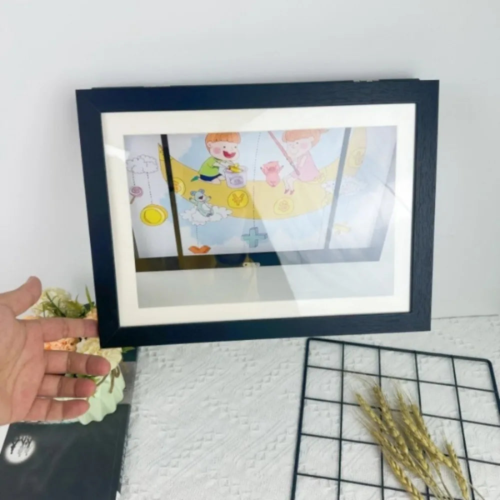 Kids Art Frames, Artwork Picture Frames Changeable, Front Opening Picture Display Frames Holds 100 A4 Pcs Versatile Wall Decor