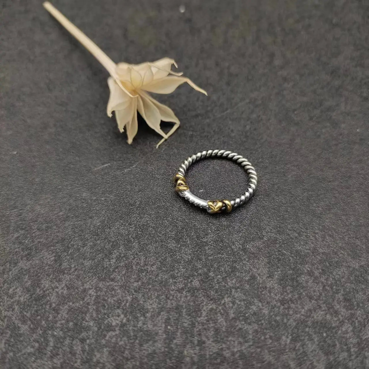 S925 Sterling Silver New Style Gold Wire Edging Ring Neutral Temperament Fashion Personality Trend Simple Retro Luxury Jewelry