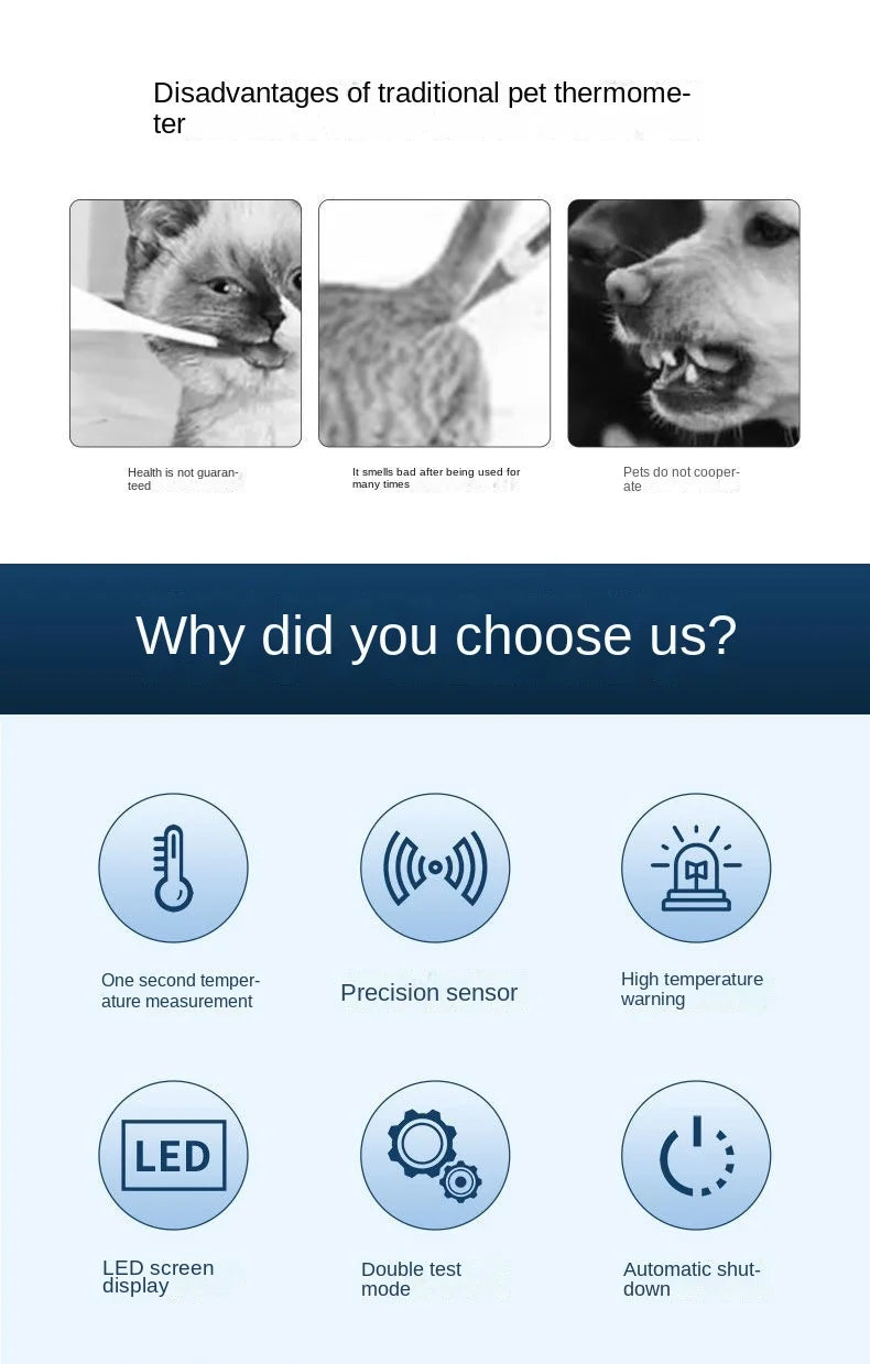 Animal Temperature Measuring Instrument Veterinary Thermometer Pet Infrared Non-contact Electronic For Dog Cattle Sheep Cats