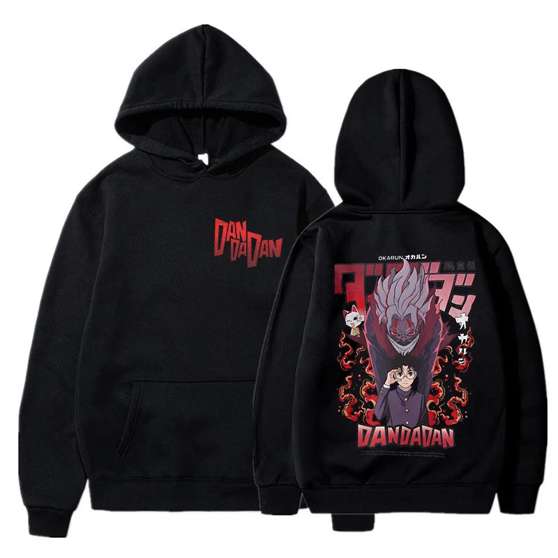 Anime DANDADAN Hoodies Manga Ayase Momo Okarun Hoodie Men Women Casual Hoodie Fashion Streetwear Dan Da Dan Hooded Sweatshirts