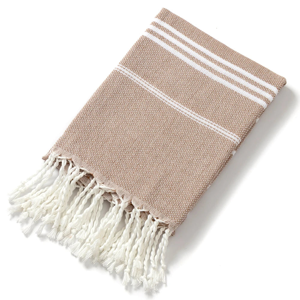 Cotton Turkish Beach Towel 90*180CM Sauna Spa Gym sports Fitness Fringed Bath Towel kitchen Soft Absorbent Quick drying towels