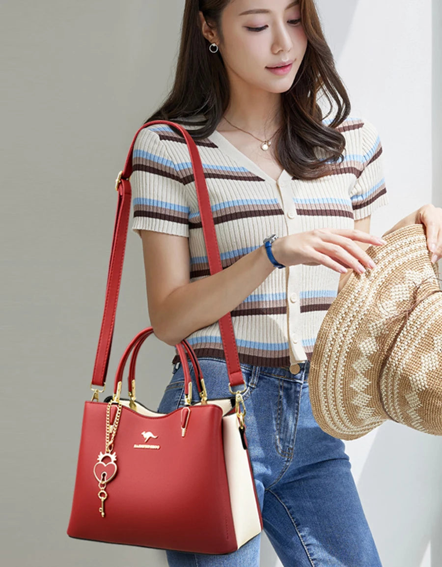 Ladies Quality Leather Shoulder Bags 2023 Luxury Handbags For Womens Designer Fashion Large Capacity Casual Tote Bag Sac A Main
