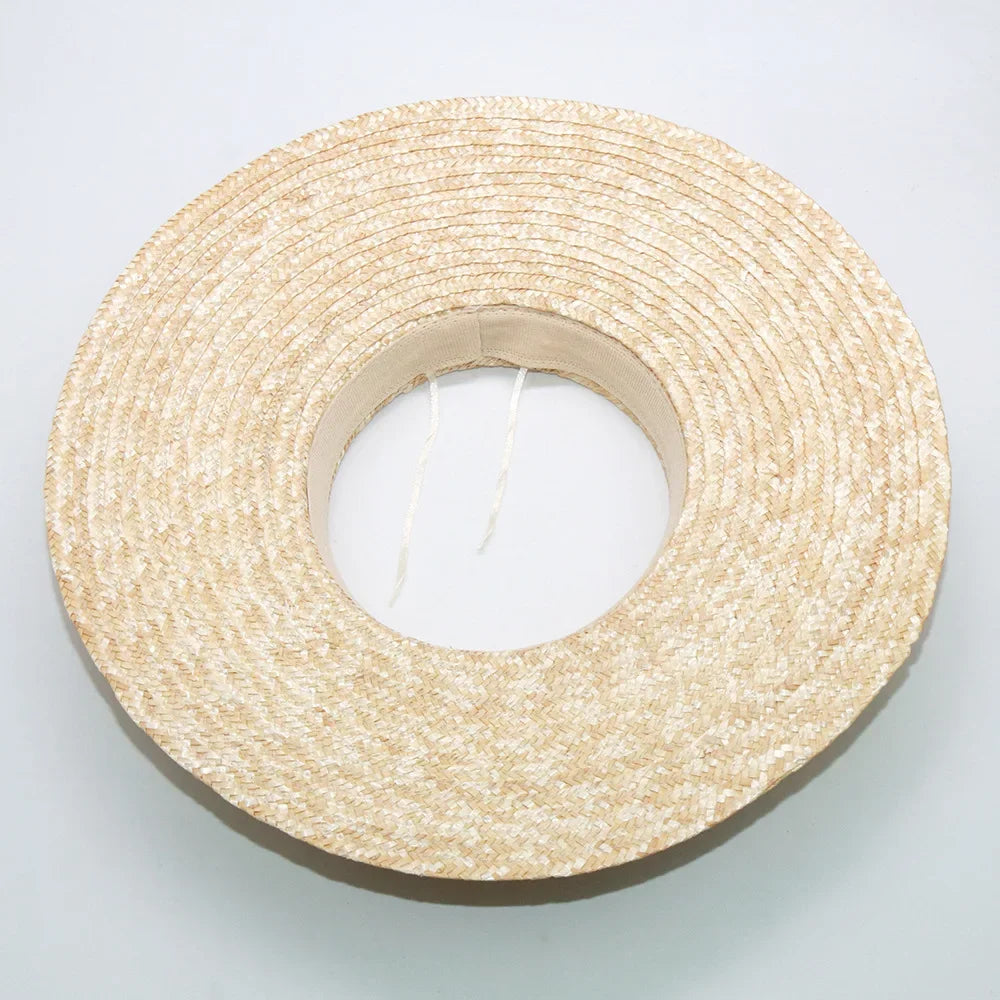Summer Empty Top Round Sun Hats for Women Elegant Wide Large Brim Beach Straw Hat Casual Panama Caps Uv Protection Cap Sombrero