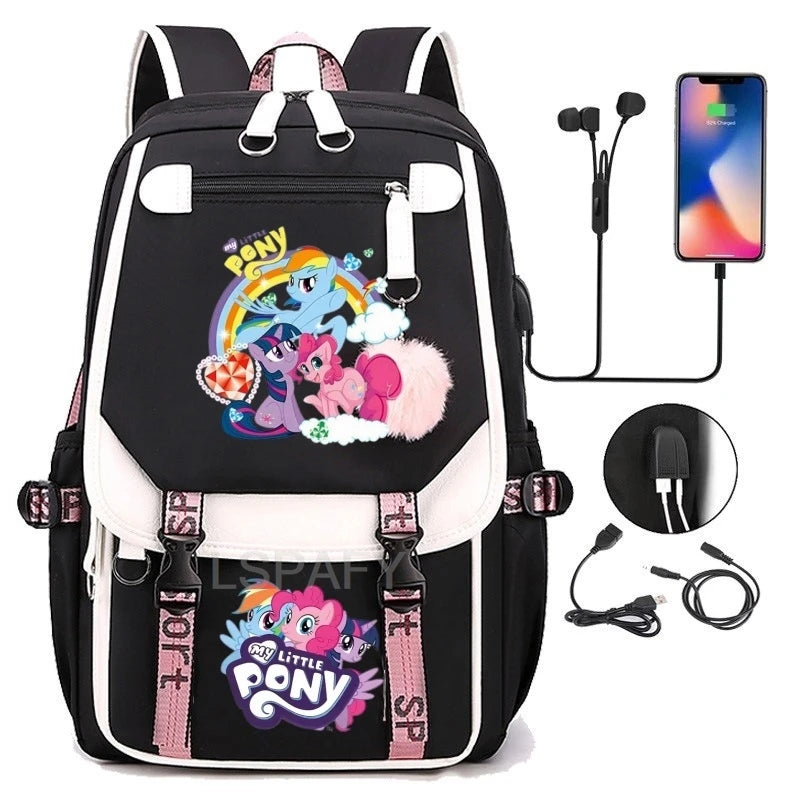 My Little Pony SchoolBags Fashion Boys Girls Backpack Rucksack Casual Travel Multipocket Book Bags New Semester Gift
