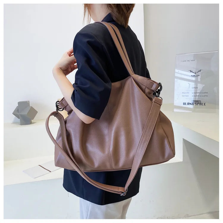 Big Black Tote Bags for Women Large Hobo Shopper Bag Roomy Handbag Quality Soft Leather Crossbody Bag Ladies Travel Shoulder Bag