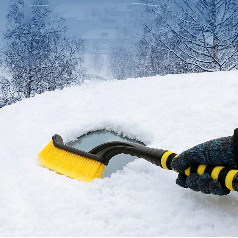 Car Snow Removal Operation Winter Rubbing Board Retractable Brush With Detachable Ice Scraper And Auto Windshield Snow Shovel