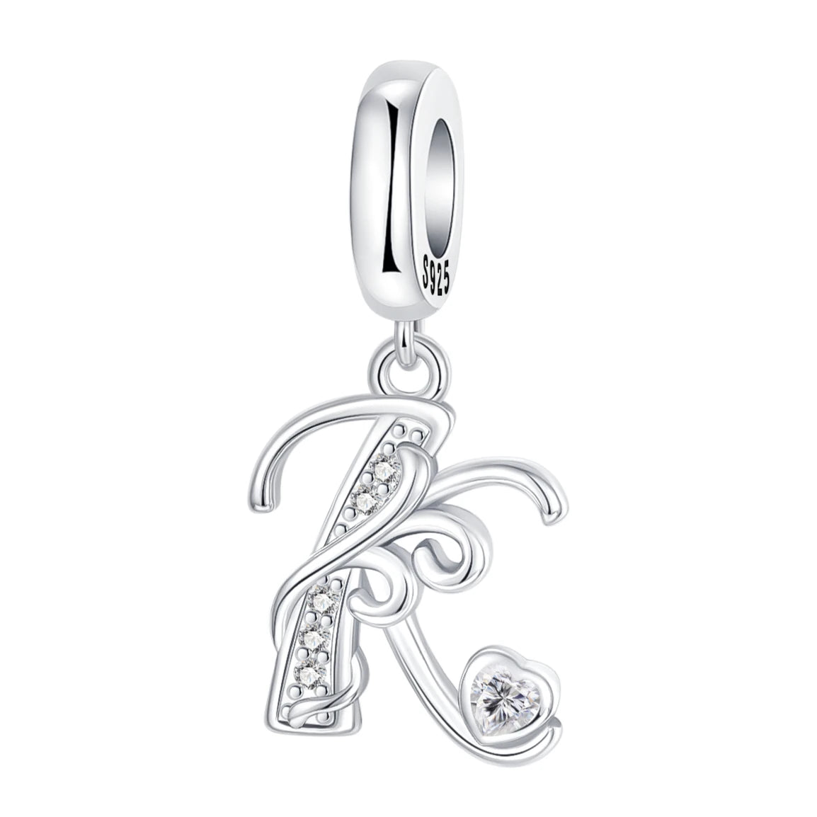 925 Sterling Silver  A-Z 26 English Letters Retro Fashion Pendant Fit Original Bracelet Charm Beads Necklace Diy Female Jewelry