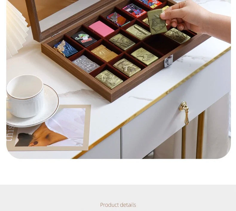 Lighter Storage Box Lighter Holder Display Box Windproof Lighter Display Stand Transparent With Lid Dustproof Large Capacity