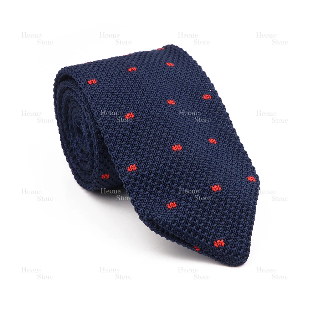 New Mens Knitted Ties Classic Striped Skinny Necktie For Business Wedding Party British Style Necktie Winter Neck Wear Accessory