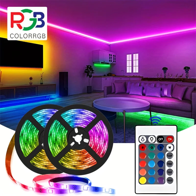 Led Light Strip 5M USB Plug 24 Keys 5050 Multicolor RGB TV Background Light Bar Game Room Family Party Decoration Night Light